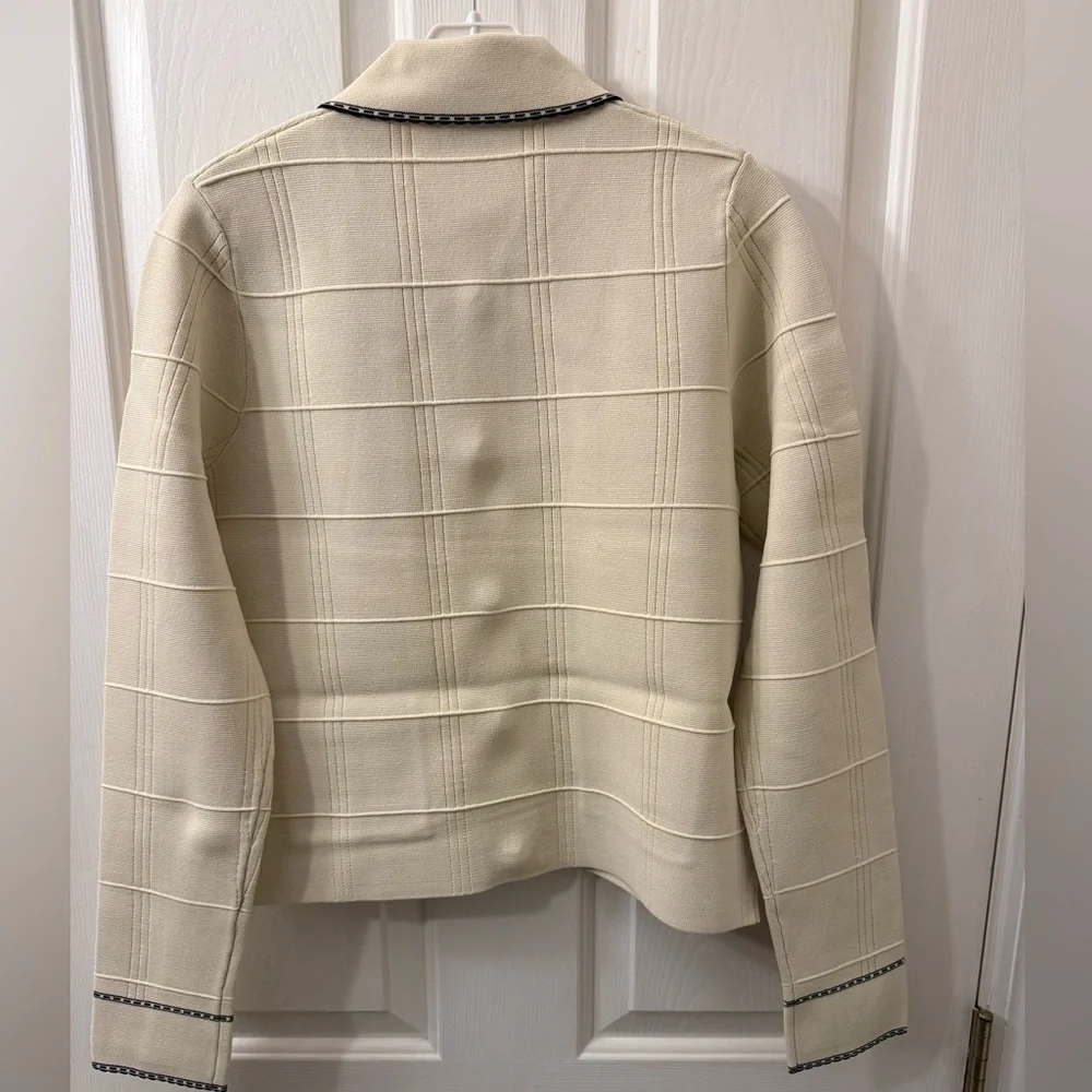 Sandro Natural Lore Braided-trim Knitted Cardigan - Picture 5 of 13